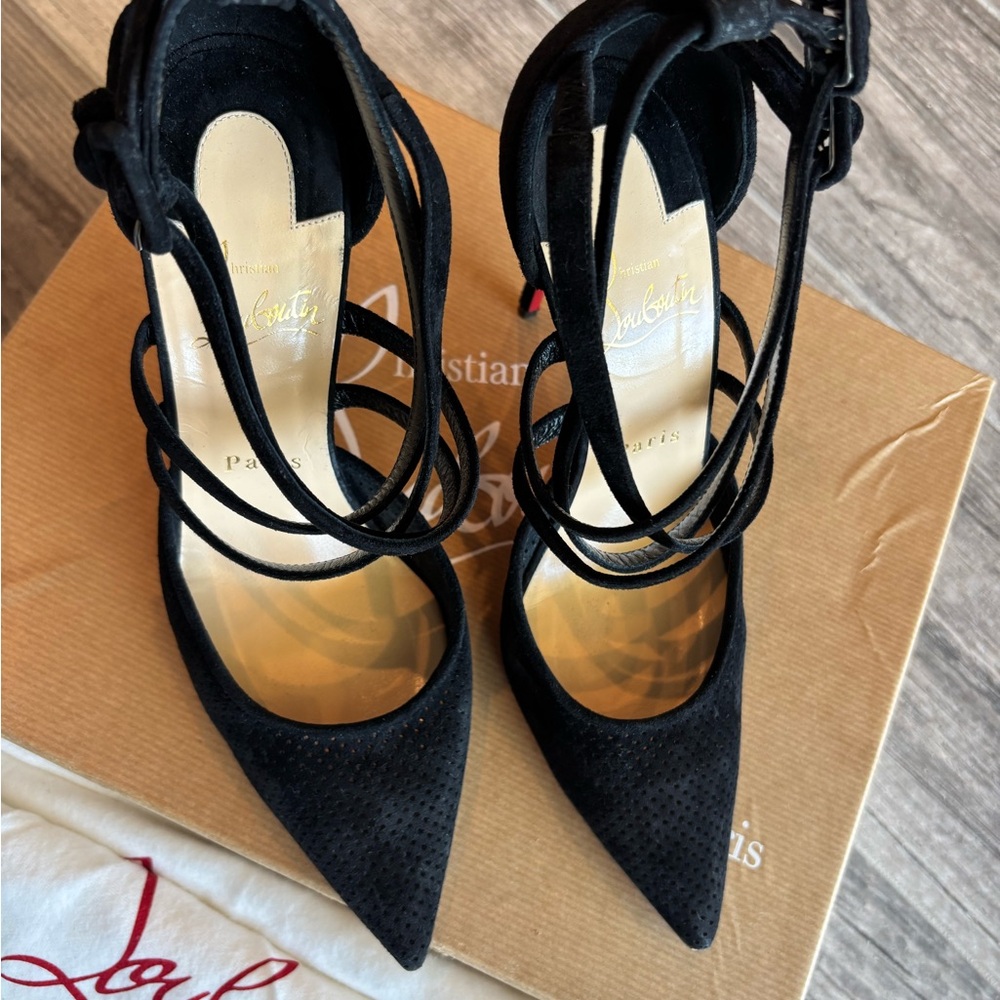 Christian Louboutin Black Suede Heels